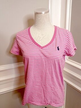 Ralph Lauren Pink V-Neck Shirt, Size M